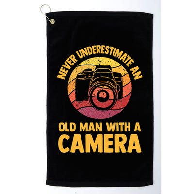 Never Underestimate An Old Man With A Camera Photography Golf Towel