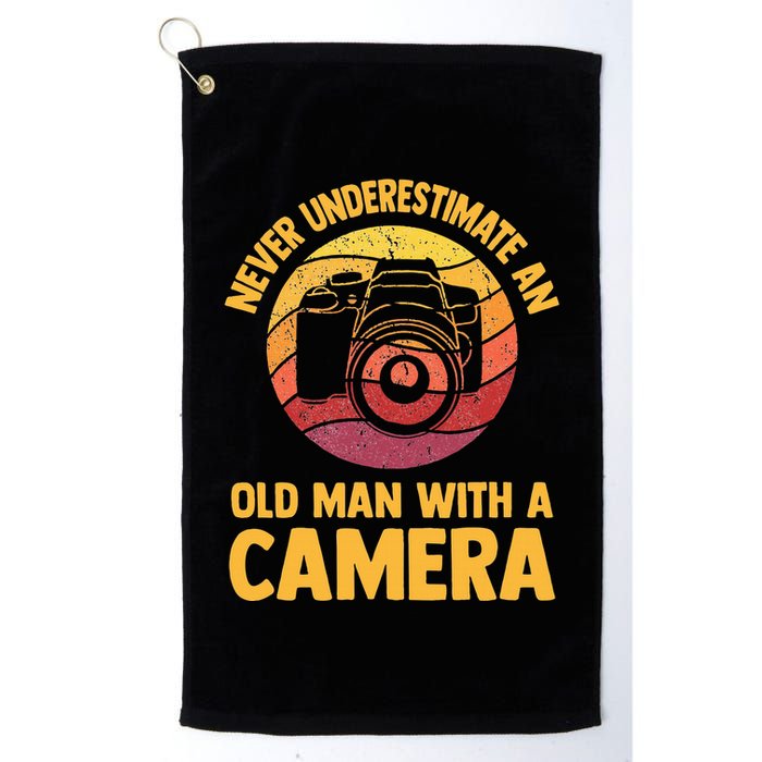 Never Underestimate An Old Man With A Camera Photography Golf Towel