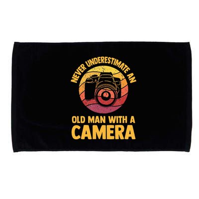 Never Underestimate An Old Man With A Camera Photography Microfiber Hand Towel