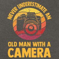 Never Underestimate An Old Man With A Camera Photography Cotton Canvas Backpack