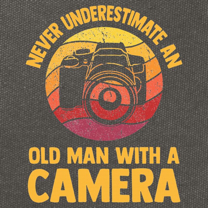 Never Underestimate An Old Man With A Camera Photography Cotton Canvas Backpack