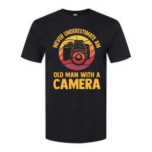 Never Underestimate An Old Man With A Camera Photography Softstyle CVC T-Shirt