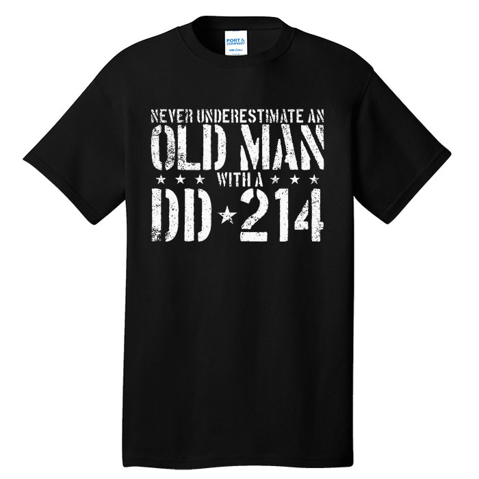 Never Underestimate An Old Man With A Dd214 Alumni Tall T-Shirt