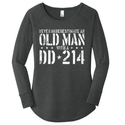 Never Underestimate An Old Man With A Dd214 Alumni Women's Perfect Tri Tunic Long Sleeve Shirt