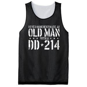 Never Underestimate An Old Man With A Dd214 Alumni Mesh Reversible Basketball Jersey Tank