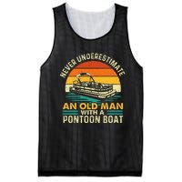 Never Underestimate An Old Man With Pontoon Boat Boating Mesh Reversible Basketball Jersey Tank