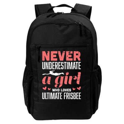 Never Underestimate A Girl Who Loves Ultimate Frisbee Backpack