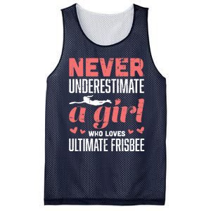 Never Underestimate A Girl Who Loves Ultimate Frisbee Mesh Reversible Basketball Jersey Tank