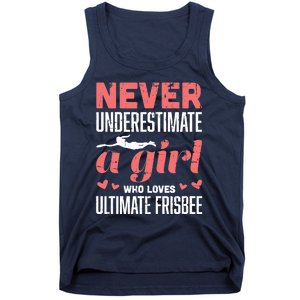 Never Underestimate A Girl Who Loves Ultimate Frisbee Tank Top