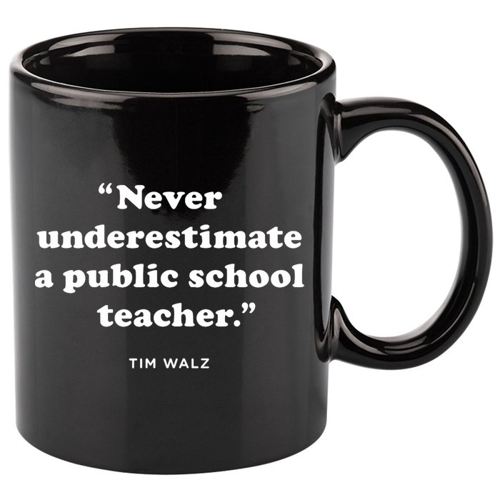 Never Underestimate A Public School Teacher Coach Quote 11oz C Handle Ceramic Mug