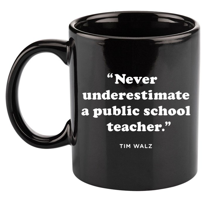 Never Underestimate A Public School Teacher Coach Quote 11oz C Handle Ceramic Mug