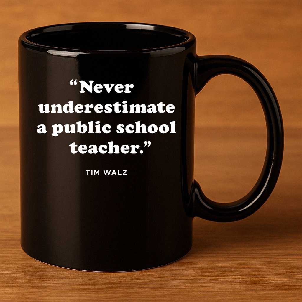 Never Underestimate A Public School Teacher Coach Quote 11oz C Handle Ceramic Mug