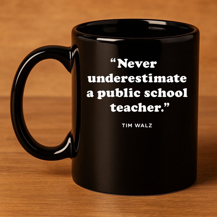 Never Underestimate A Public School Teacher Coach Quote 11oz C Handle Ceramic Mug