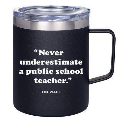 Never Underestimate A Public School Teacher Coach Quote 12oz Stainless Steel Coffee Mug