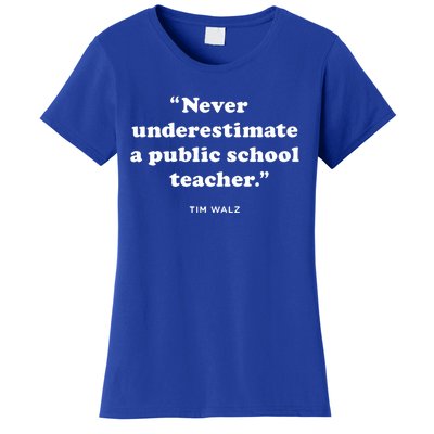 Never Underestimate A Public School Teacher Coach Quote Women's T-Shirt