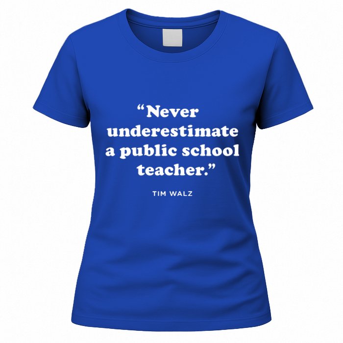 Never Underestimate A Public School Teacher Coach Quote Women's T-Shirt