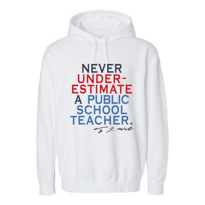 Never Underestimate A Public School Teacher Coach Quote Garment-Dyed Fleece Hoodie