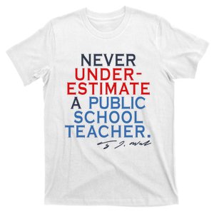 Never Underestimate A Public School Teacher Coach Quote T-Shirt