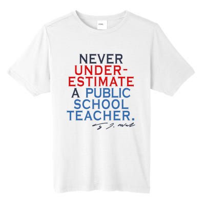 Never Underestimate A Public School Teacher Coach Quote Tall Fusion ChromaSoft Performance T-Shirt