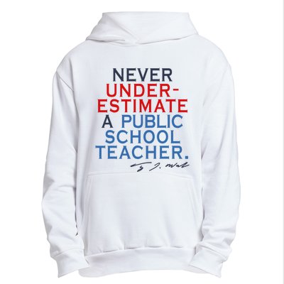 Never Underestimate A Public School Teacher Coach Quote Urban Pullover Hoodie