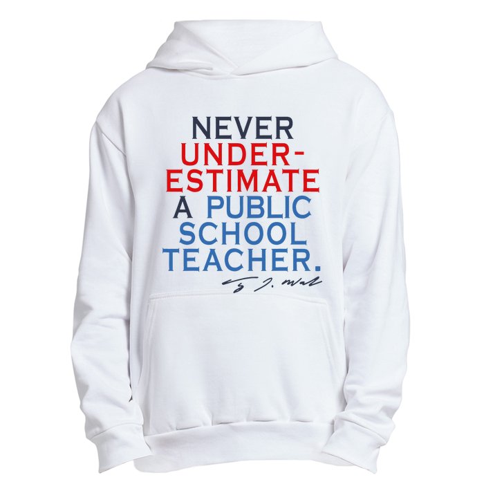 Never Underestimate A Public School Teacher Coach Quote Urban Pullover Hoodie