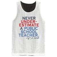 Never Underestimate A Public School Teacher Coach Quote Mesh Reversible Basketball Jersey Tank