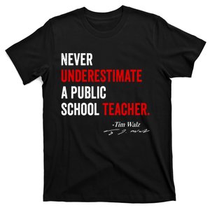 Never Underestimate A Public School Teacher Coach Quote T-Shirt