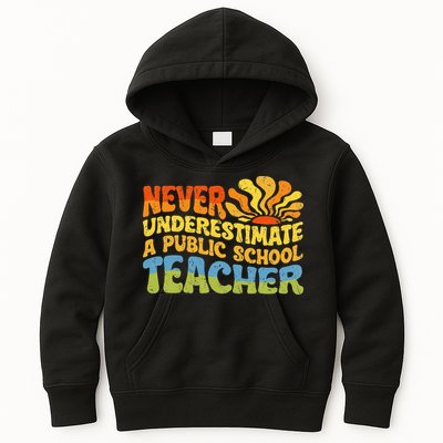 Never Underestimate A Public School Teacher Public Education Kids Hoodie