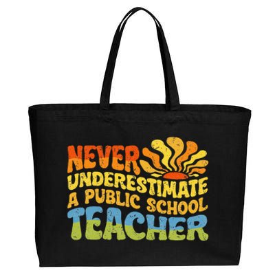 Never Underestimate A Public School Teacher Public Education Cotton Canvas Jumbo Tote