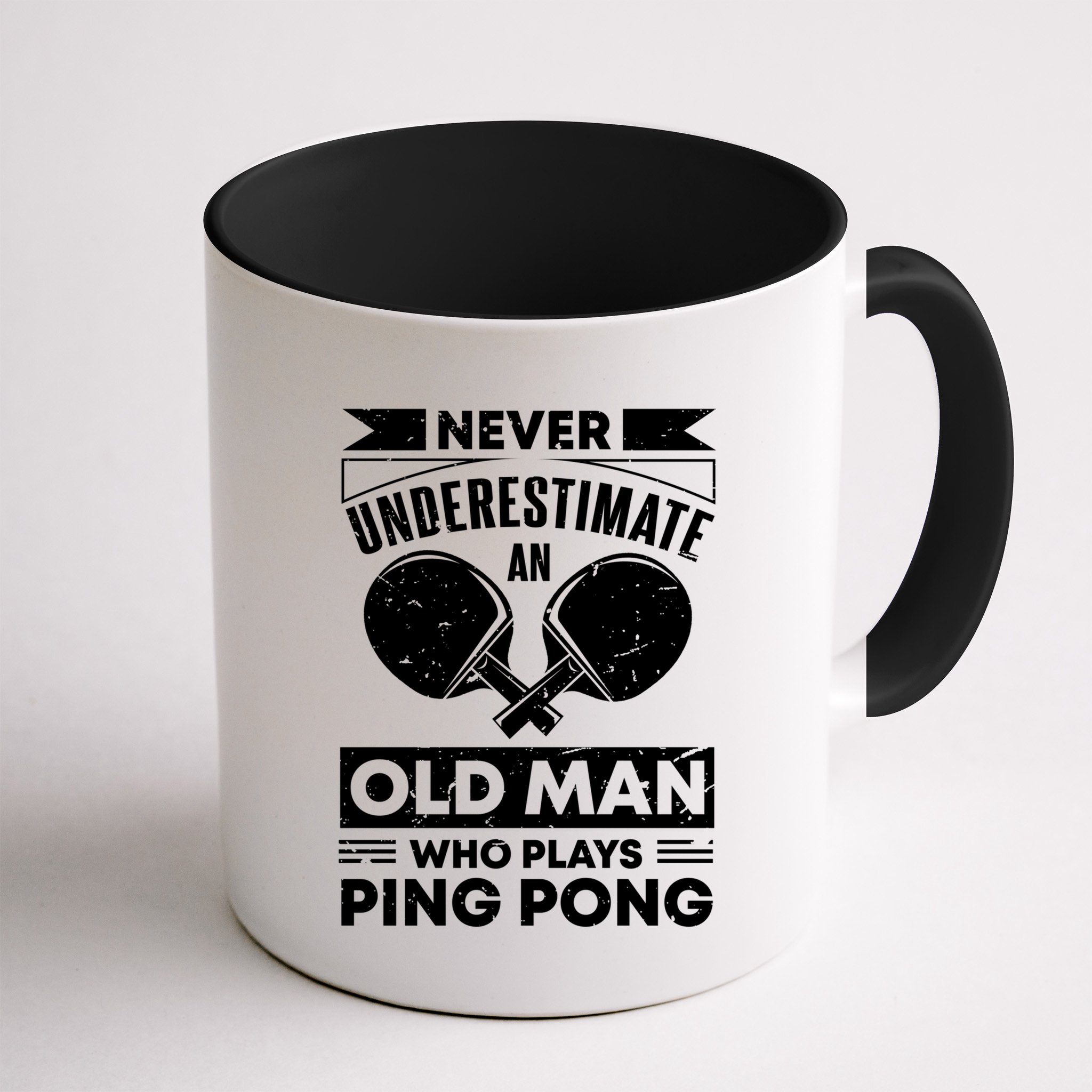Never Underestimate An Old Funny Ping Pong Dad Joke Gift Mug