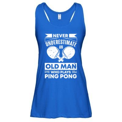 Never Underestimate An Old Funny Ping Pong Dad Joke Gift Ladies Essential Flowy Tank