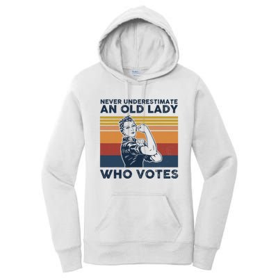 Never Underestimate An Old Lady Who Votes Feminist Women's Pullover Hoodie