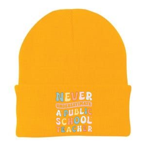 Never Underestimate A Public School Teacher Knit Cap Winter Beanie