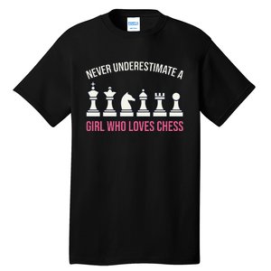 Never Underestimate A Who Loves Chess Tall T-Shirt