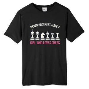 Never Underestimate A Who Loves Chess Tall Fusion ChromaSoft Performance T-Shirt