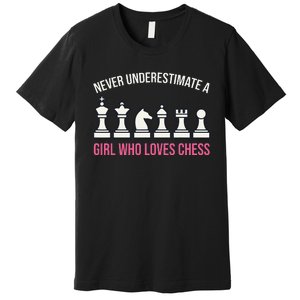 Never Underestimate A Who Loves Chess Premium T-Shirt