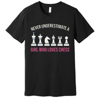 Never Underestimate A Who Loves Chess Premium T-Shirt