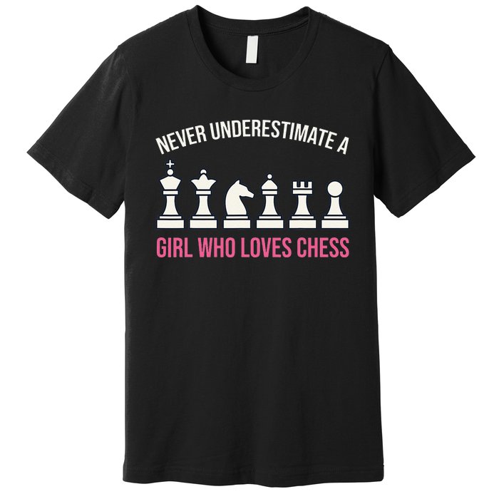 Never Underestimate A Who Loves Chess Premium T-Shirt