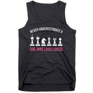 Never Underestimate A Who Loves Chess Tank Top