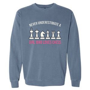 Never Underestimate A Who Loves Chess Garment-Dyed Sweatshirt