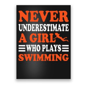 Never Underestimate A Who Plays Swimming Funny Poster