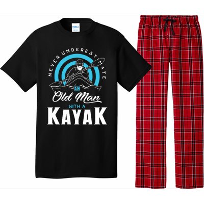 Never Underestimate An Old Man With A Kayak Pajama Set