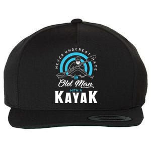 Never Underestimate An Old Man With A Kayak Wool Snapback Cap