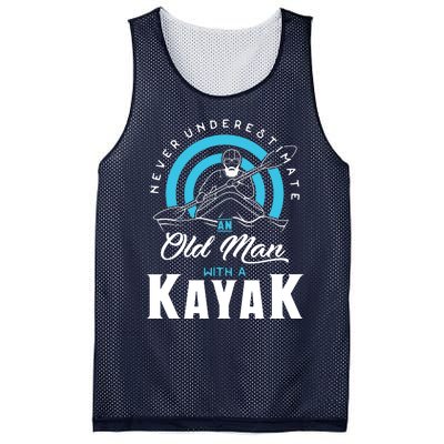 Never Underestimate An Old Man With A Kayak Mesh Reversible Basketball Jersey Tank