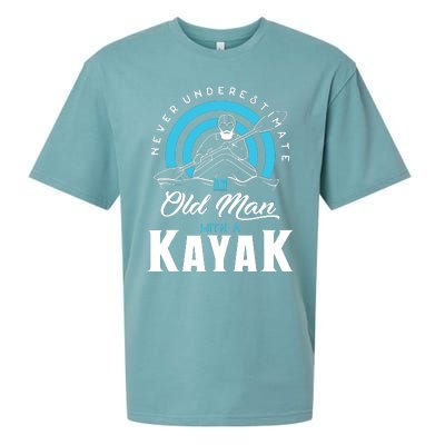 Never Underestimate An Old Man With A Kayak Sueded Cloud Jersey T-Shirt