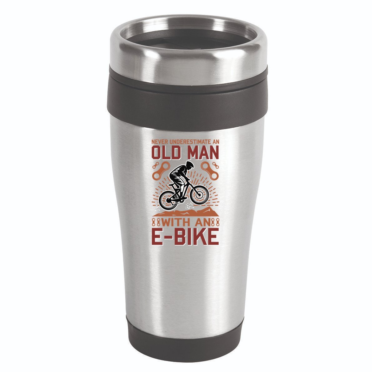 Never Underestimate An Old Man With An E Bike 16oz Travel Tumbler