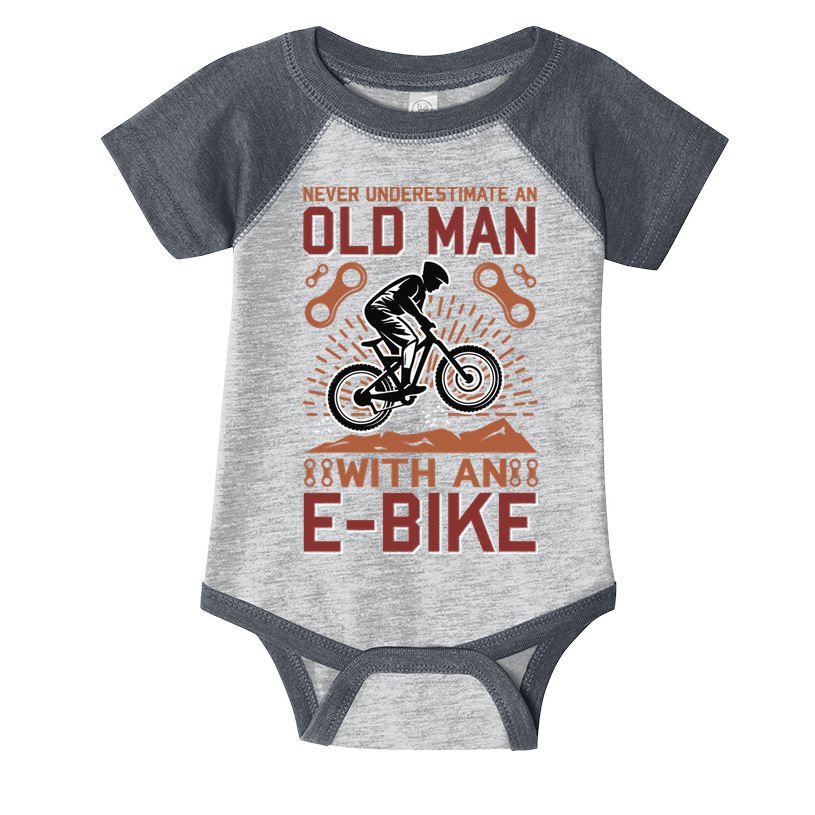 Never Underestimate An Old Man With An E Bike Infant Baby Jersey Bodysuit