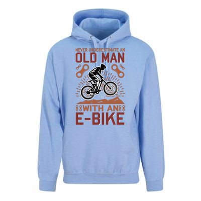 Never Underestimate An Old Man With An E Bike Unisex Surf Hoodie