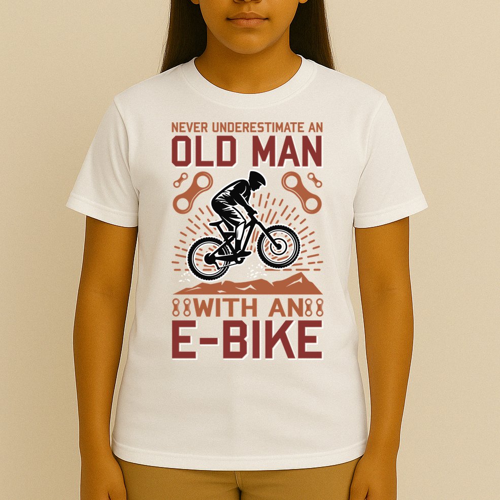 Never Underestimate An Old Man With An E Bike T-Shirt