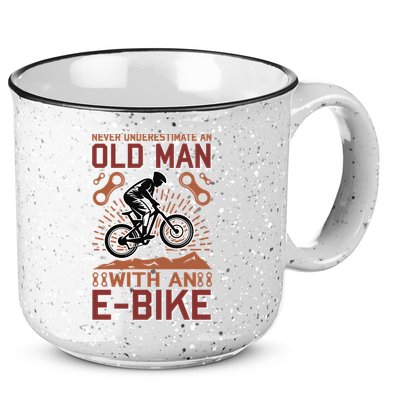 Never Underestimate An Old Man With An E Bike 15oz Campfire Ceramic Mug